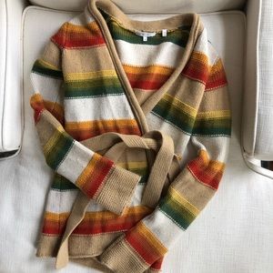 Vince Striped Cashmere Cardigan
